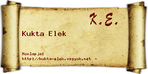 Kukta Elek névjegykártya